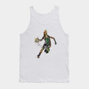 Girl Basketball Dribble Athlete Watercolor Silhouette Tank Top